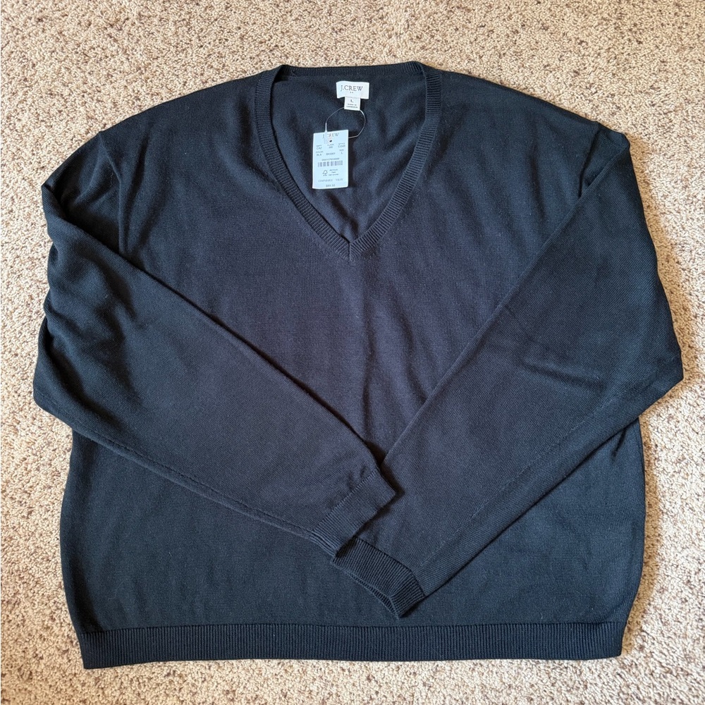 J. Crew Women’s Black V-Neck Sweater